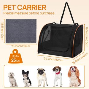 Kursi Mobil Anjing yang Dapat Bernapas |   Kursi Mobil Lipat untuk Hewan Peliharaan |   Tempat Tidur Portabel untuk Hewan Peliharaan dengan Tali Pengaman - Product Image 4