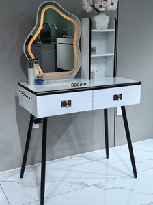 Simple Bedroom Furniture <b>Dressing</b> <b>Table</b> Set With LED Light <b>Mirror</b> Drawer Storage Makeup <b>Vanity</b> Desk With Stool - Product Image 1