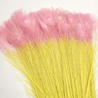 Plumes de paon rose de carnaval, vente en gros, 28-32 pouces