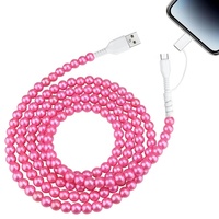 Câble C perlé 5A à charge rapide RTS disponible en perles colorées perle cordon de chargeur de téléphone pour ordinateur en vente