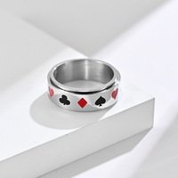 Bague en acier au titane style hip-hop unique pour homme Bijoux de fiançailles en acier inoxydable avec spinner pour le soulagement du stress