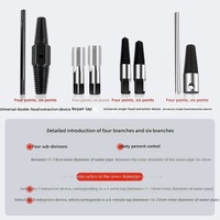 Kit de 5 extracteurs de tuyaux cassés pour robinets et vannes d'angle, en acier au carbone, avec outils de défiletage de filetages 4 points et 6 points, en coffret