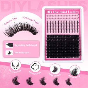 Wholesale 30P-200P DIY <strong>Lash</strong> Extension Segment <strong>Cluster</strong> Eyelash Extensions <strong>Lash</strong> <strong>Clusters</strong> Private Label Diy <strong>Lash</strong> Kit Custom Logo - Product Image 3