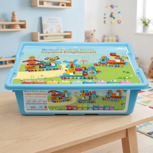 SAMLOK CB51B 134 pièces STEM Jouet éducatif pour enfants Blocs de construction en plastique ABS Jeu de construction programmable Musique Bâtiments modernes - Product Image 2