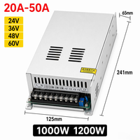 Alimentation à découpage CC 1200W 24V 50A avec sortie V/A personnalisable pour imprimante 3D et test d'amplificateur automobile