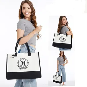 Vendita all'ingrosso di borse di Shopping di lusso di moda calda con loghi borsa di tela riutilizzabile borse da donna personalizzate