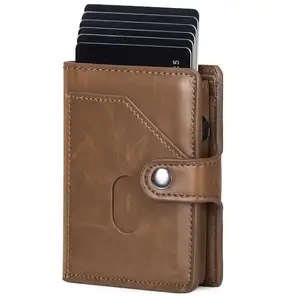 Wallets Wallet Rfid Mini Slim Magnetic Genuine Leather Mens Wallets Business Cardholder Card Holder Wallet