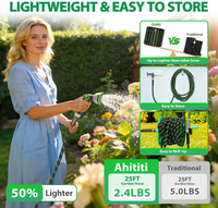 LONGYINGFEI Tuyau d'arrosage de jardin en PVC de 7,6 m (25 pieds), non extensible, flexible, robuste, léger, anti-fuite, anti-pli, haute pression, anti-UV
