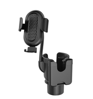 Support de tasse extensible pour voiture, support de téléphone portable rotatif à 360°, support de téléphone 2 en 1 réglable pour porte-gobelet de voiture