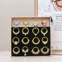 Xinfocus Septum Clicker Anneaux En Acier Inoxydable Cartilage Tragus Hoop Helix Daith Boucle D'oreille Segment Articulé Anneau De Nez pour les Femmes