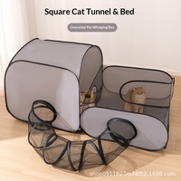 Nouveau Nid pour Chat, Boîte de Reproduction Respirante, Imperméable, Détachable, Lavable, Pliable, Cage Tunnel pour Animaux de Compagnie Toutes Saisons