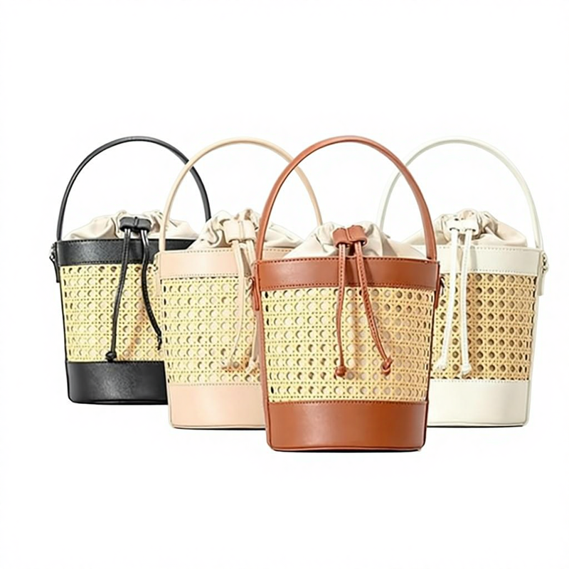 Chic Designer Woven Bucket Cross body