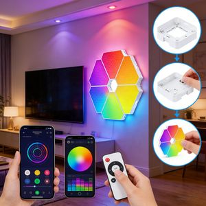 Lumière <span class=keywords><strong>de</strong></span> jeu hexagonale RGB modulaire murale alimentée par USB pour salon et bars <span class=keywords><strong>de</strong></span> jeux - Product Image 3