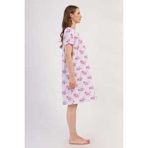 Camisón Floral para Mujer Talla Grande, Ropa de Dormir Informal, Tejido de Tela, Color A.Mavi - Product Image 4