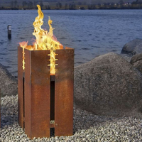 Cheminée extérieure moderne en acier inoxydable au gaz naturel sans fumée pour terrasse