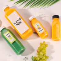 Bouteilles carrées en plastique personnalisables avec logo, 100ml-1500ml, avec bouchon à vis, pour jus, thé au lait, café et autres boissons