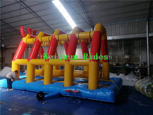 Parco tematico parco giochi gonfiabile buttafuori blocchi di costruzione scivolo scivoli gonfiabili con soffiatore per bambini adulti per la vendita - Product Image 3