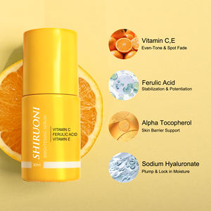 Serum Pemutih Pengencang Pengurang Pori-pori Anti-Kerut Asam Ferulic Vitamin C E Vegan Organik Label Pribadi - Product Image 3