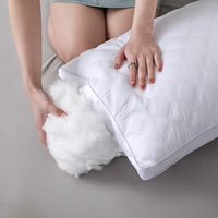 Oreiller de lit de luxe 5 étoiles pour hôtel, en tissu brossé matelassé, alternative au duvet, en microfibre, avec soutien cervical, insert d'oreiller, vente en gros OEM