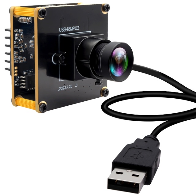 ELP 48MP IMX586 Camera No Distortion Lens Mini RGB Industrial UVC Camera Module Plug Play for Scanning