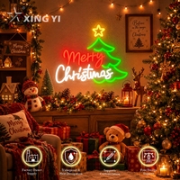 Panneau néon acrylique Joyeux Noël avec lumières LED rouges/vertes, couleurs personnalisables pour la publicité et la décoration murale des parcs