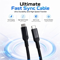 Cable USB C a USB C Trenzado al por Mayor de Fábrica, 100W, Carga Rápida, Transferencia de Datos de Alta Velocidad de 10 Gbps, Cable de Carga con Logotipo Personalizado para Regalo