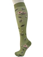 Chaussettes de sport montantes 20-30 mmHg pour la course en extérieur, motif floral, chaussettes de compression mollet pour hommes et femmes