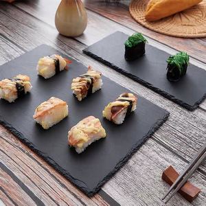 Plato de Pizarra Natural Black Rock, Estilo Vintage, Plato para Bistec, Plato para Postre de Restaurante <span class=keywords><strong>Occidental</strong></span>, Plato para Sushi, Apto para Microondas - Product Image 5