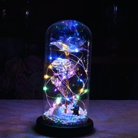 Rose éternelle sous cloche en verre, simulation réaliste, cadeau romantique pour la Saint-Valentin, décoration créative pour la maison et la table