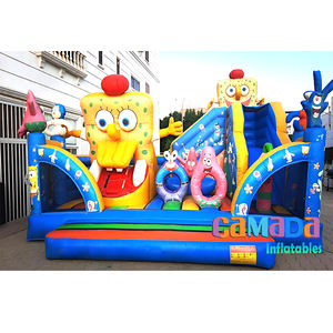 Château gonflable commercial de videur de thème de clown de cirque de château avec <span class=keywords><strong>le</strong></span> carrousel de glissière avec <span class=keywords><strong>le</strong></span> parc d'attractions gonflable de bonhomme de neige - Product Image 3