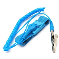 Gelang ESD PVC Anti statis 1.8 meter, tali pergelangan tangan BIRU tanpa kabel klip melepaskan kabel uji perbaikan alat kerja alat diagnostik