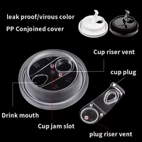 Couvercles transparents jetables en plastique PP de 90 mm anti-déversement à ouverture facile pour tasses à café, boissons chaudes, couvercles de tasses colorés et bouteilles à paille