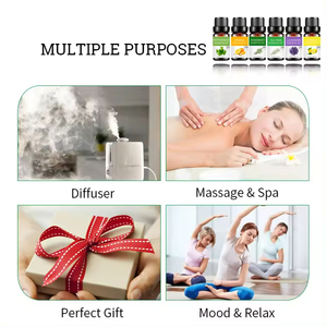 Diffuseur d'aromathérapie personnalisé et mélange d'huiles essentielles végétales 100 pures-lavande, arbre à thé, orange douce, etc. | <span class=keywords><strong>Top6</strong></span>/10mL - Product Image 3