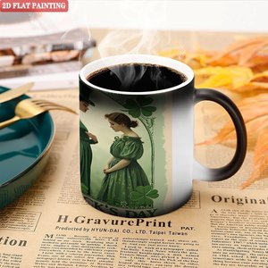 All Season Universal Mug Frosted Black 11oz <b>Ceramic</b> Heat Activated Drinking <b>Cup</b> - Product Image 5