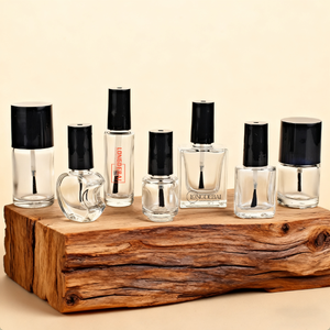 Factory Selling Custom Logo 5ml 6ml 10ml 15ml White Black Lid <b>Brush</b> Transparent clear Empty Nail Glue Nail Polish Glass <b>Bottle</b> - Product Image 3