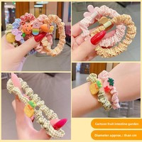 Ikat Rambut Anak Korea Motif Nanas Stroberi, Pita Kain Lucu untuk Gaya Rambut Anak Perempuan, Tidak Merusak Rambut
