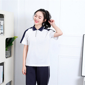 Ensemble d'uniformes sportifs pour garçons et filles, écoles primaires, secondaires et supérieures, manches courtes, coton, uniformes d'équipe <span class=keywords><strong>scolaire</strong></span> - Product Image 2