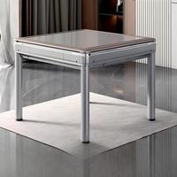Table de mahjong automatique moderne de luxe avec construction en acier inoxydable et ABS pour 4 joueurs, design intelligent silencieux alimenté par USB