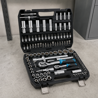 Lot de 108 outils de réparation automobile en acier au chrome-vanadium (CRV) avec douilles et clé à cliquet, garantie 3 ans pour garage domestique et OEM