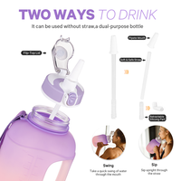 Bouteilles d'eau personnalisées de 1 gallon en plastique de 32oz Bouteille d'eau de sport pour salle de sport