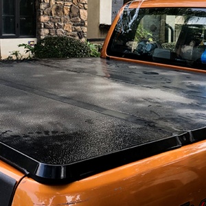 Waterproof <b>Black</b> Aluminum Alloy Tri-fold Retractable Hard Type Tonneau Cover Electric/Manual No-drilling Installation Dongfeng - Product Image 2