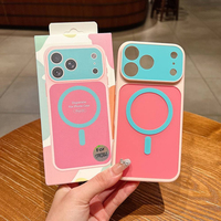 Coque de téléphone magnétique colorée style Ins avec protection d'objectif pour iPhone 18 Pro Max, compatible iPhone 18 17 16 15 14 13
