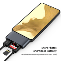 Lector de Tarjetas C4C-A 4 en 1 para iPad Mini, Teléfono Inteligente, Portátil, con Tarjeta SD, Tarjeta Micro SD, Tipo C, OTG Hub, USB C a USB A
