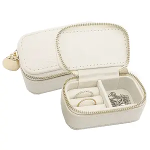 Hot Sale Personalized Ring Earrings Jewelry Organizer Case PU Leather Storage Package Mini Portable Travel Jewelry Box