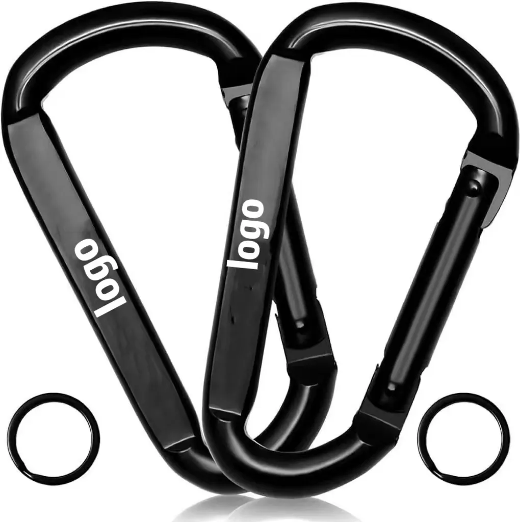 Factory Direct Sales Of 80mm Black Hook Hardware D-type Spring Hook Flat Hammock Hook Yoga Accessories