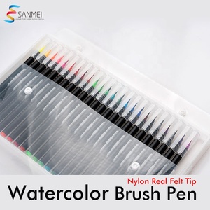 Lot de 24 stylos pinceaux populaires à <span class=keywords><strong>pointe</strong></span> en <span class=keywords><strong>feutre</strong></span> souple en <span class=keywords><strong>nylon</strong></span>, à base d'eau, faciles à estomper, pour peinture aquarelle et fournitures d'art - Product Image 5