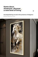 Peinture originale Lu Hua Art Horse-arrives-success, style minimaliste moderne, cheval au galop, encadrement en alliage d'aluminium, peinture résistante à l'humidité