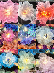 SMOOTH Dream Lighten Flor gigante artificial Todos los colores disponibles Bruja Organza Decoración de la boda Soporte de flores grandes - Product Image 4