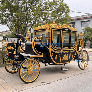 Calèche royale noire complète pour le tourisme, limousine de tourisme, calèche à chevaux pour le tourisme, calèche de mariage à chevaux à vendre - Product Image 5