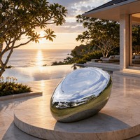 Offre Spéciale : Chaise de Luxe en Acier Inoxydable avec Sculpture en Pierre, Miroir Intégré, pour Jardin, Parc, Place, Hôtel, Centre Commercial – Décoration Personnalisable, Taille sur Mesure, OEM